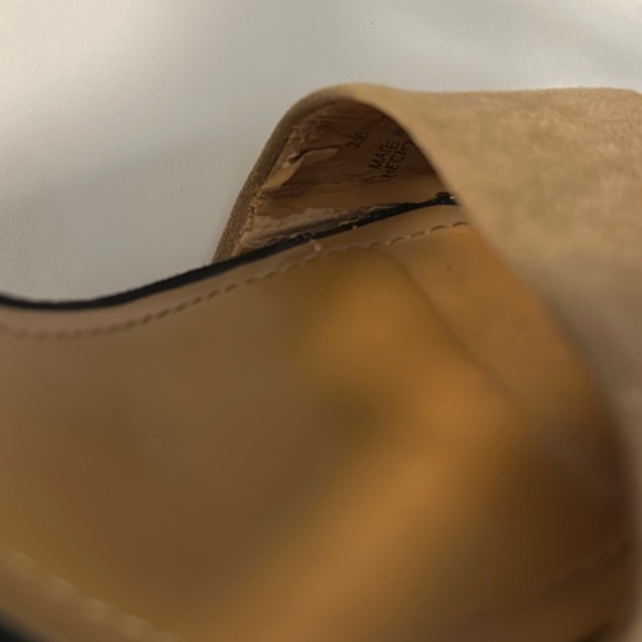 Zara Colorblock Ankle Strap Heeled Shoe with orange suede size 39 8.5 - Picture 7 of 8